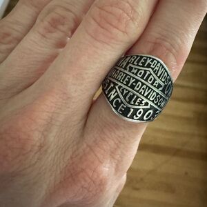 Harley-Davidson Black and Silver Ring